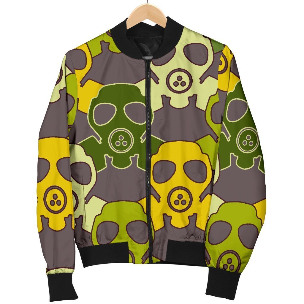 Radiation Mask Pattern Print Men's Bomber Jacket-grizzshop