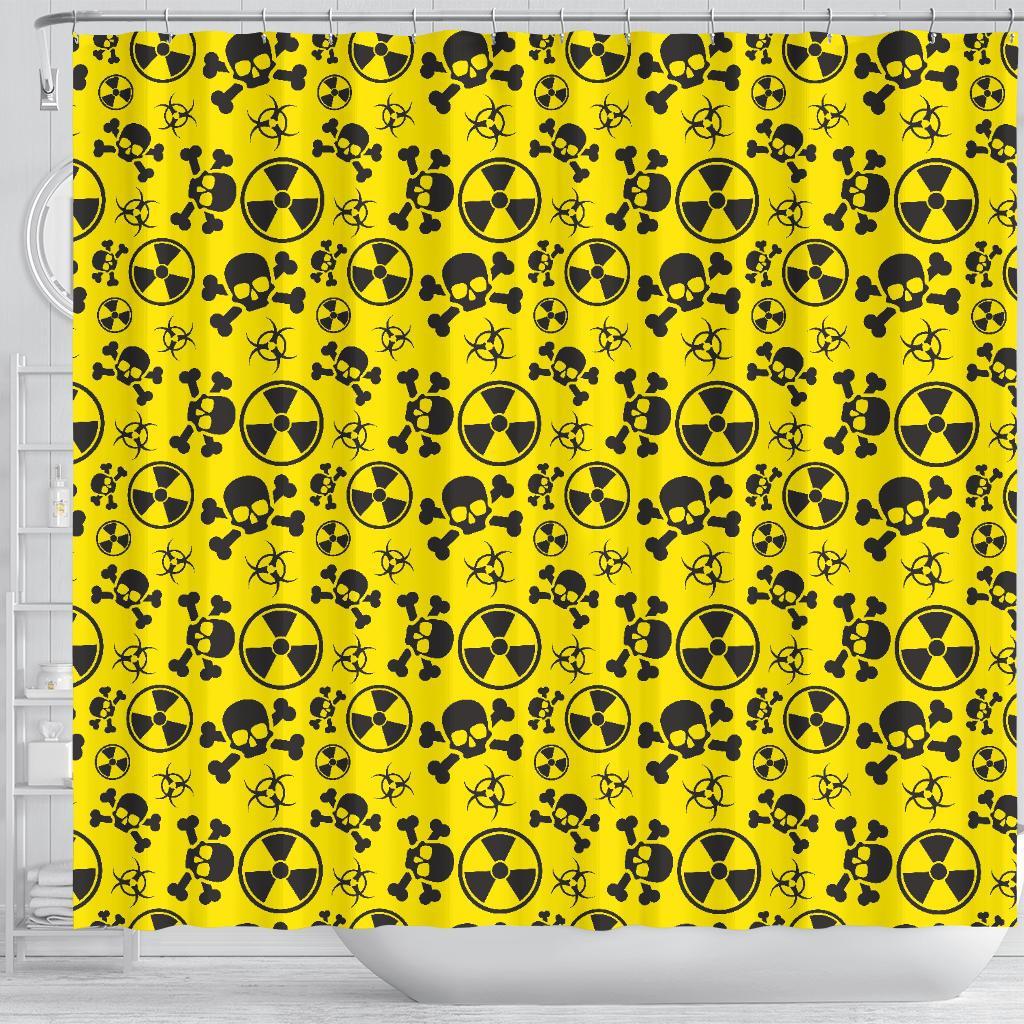 Radiation Print Pattern Bathroom Shower Curtain-grizzshop