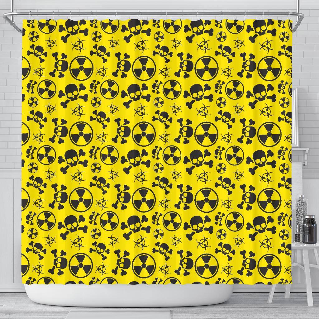 Radiation Print Pattern Bathroom Shower Curtain-grizzshop