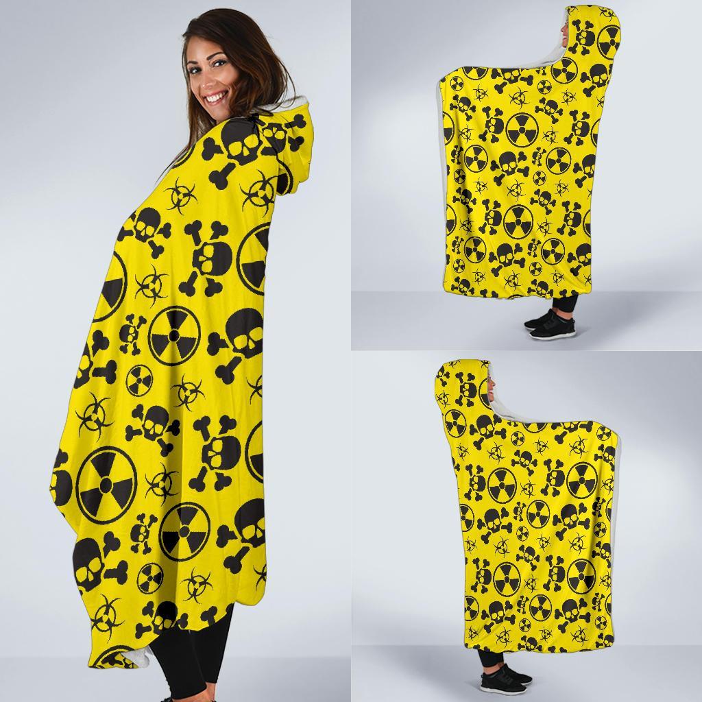 Radiation Print Pattern Hooded Blanket-grizzshop