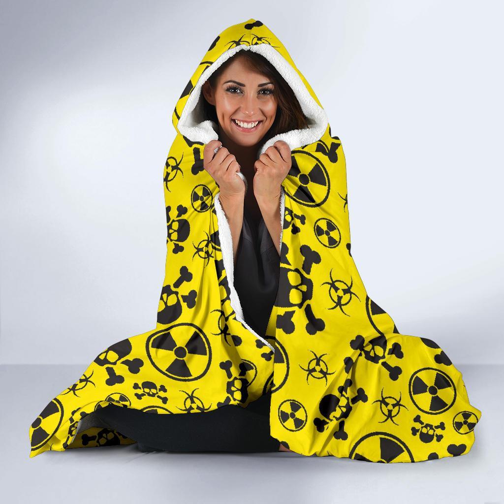 Radiation Print Pattern Hooded Blanket-grizzshop