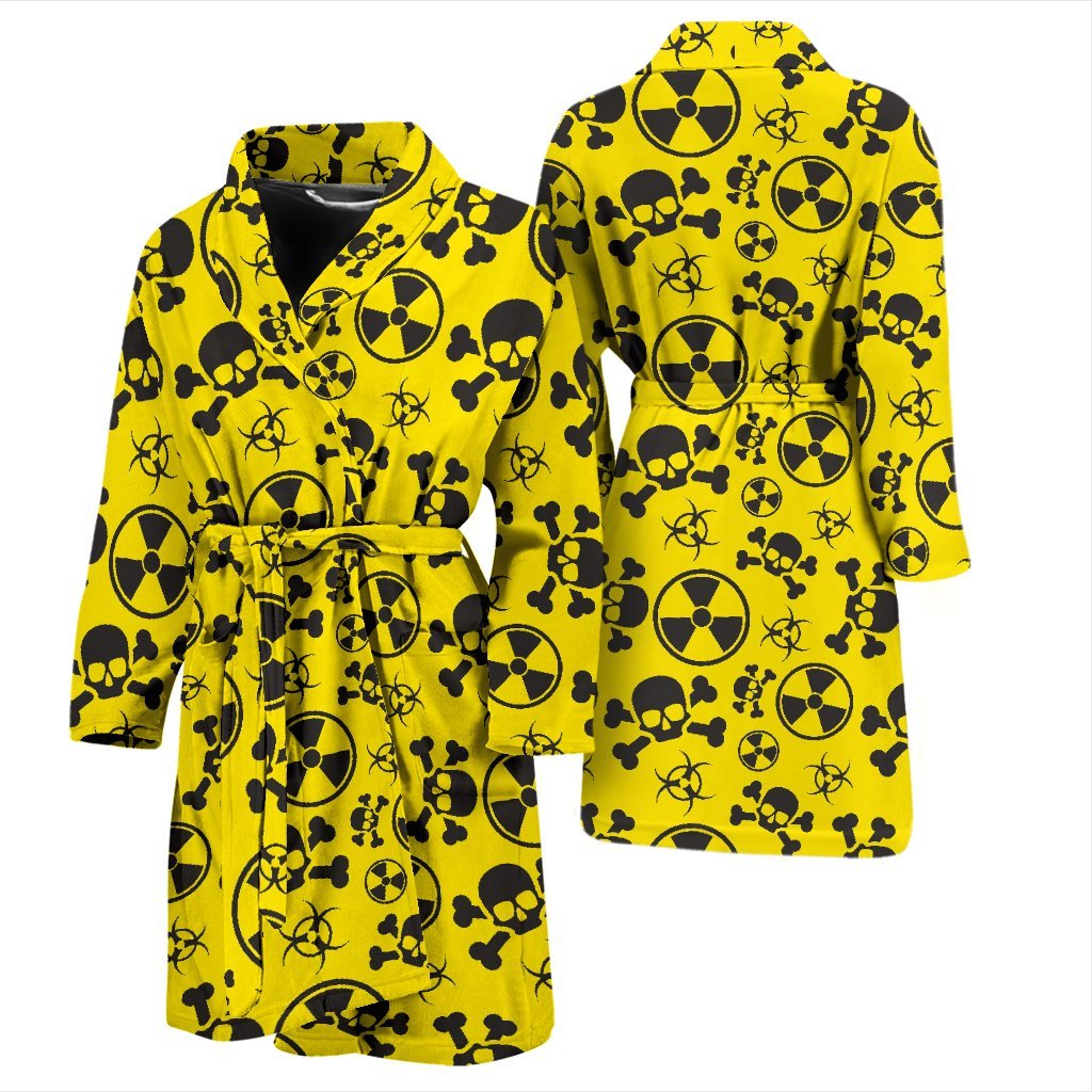 Radiation Print Pattern Men Long Robe-grizzshop