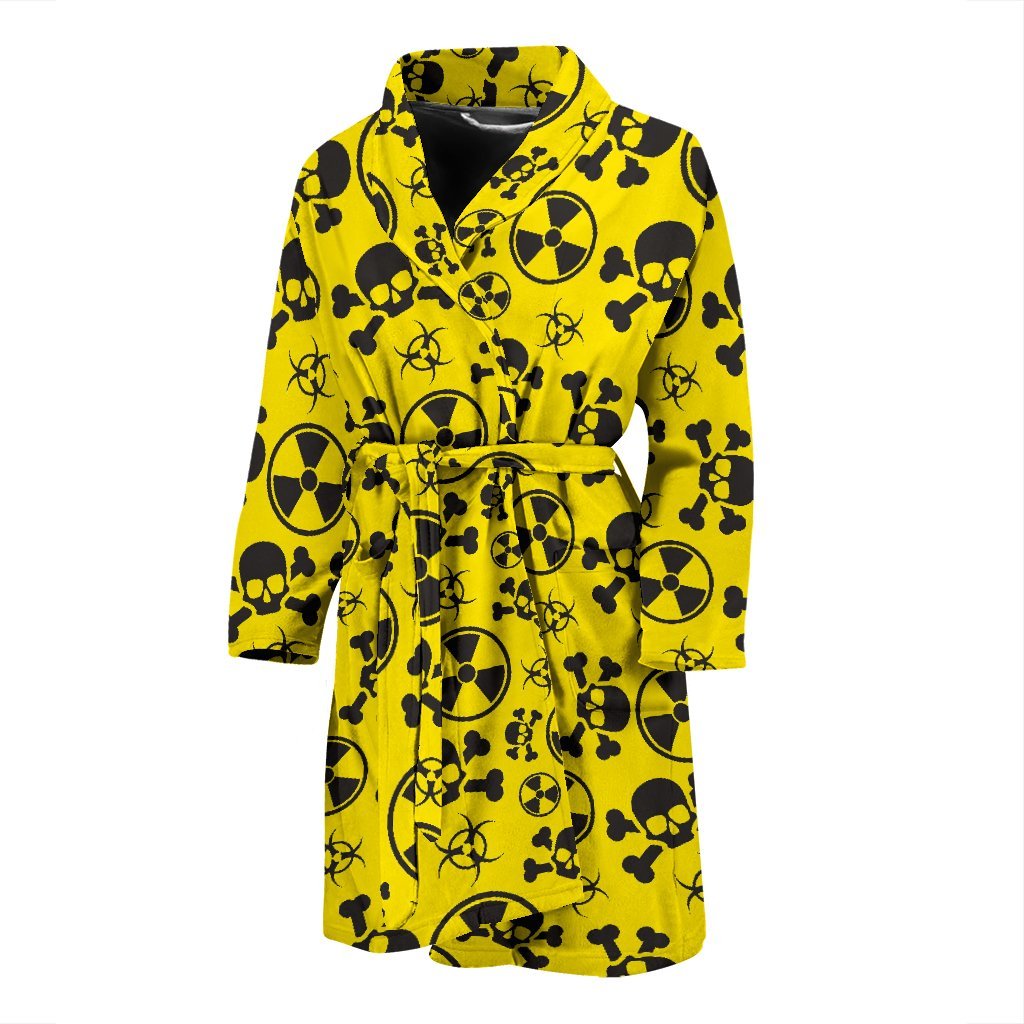 Radiation Print Pattern Men Long Robe-grizzshop