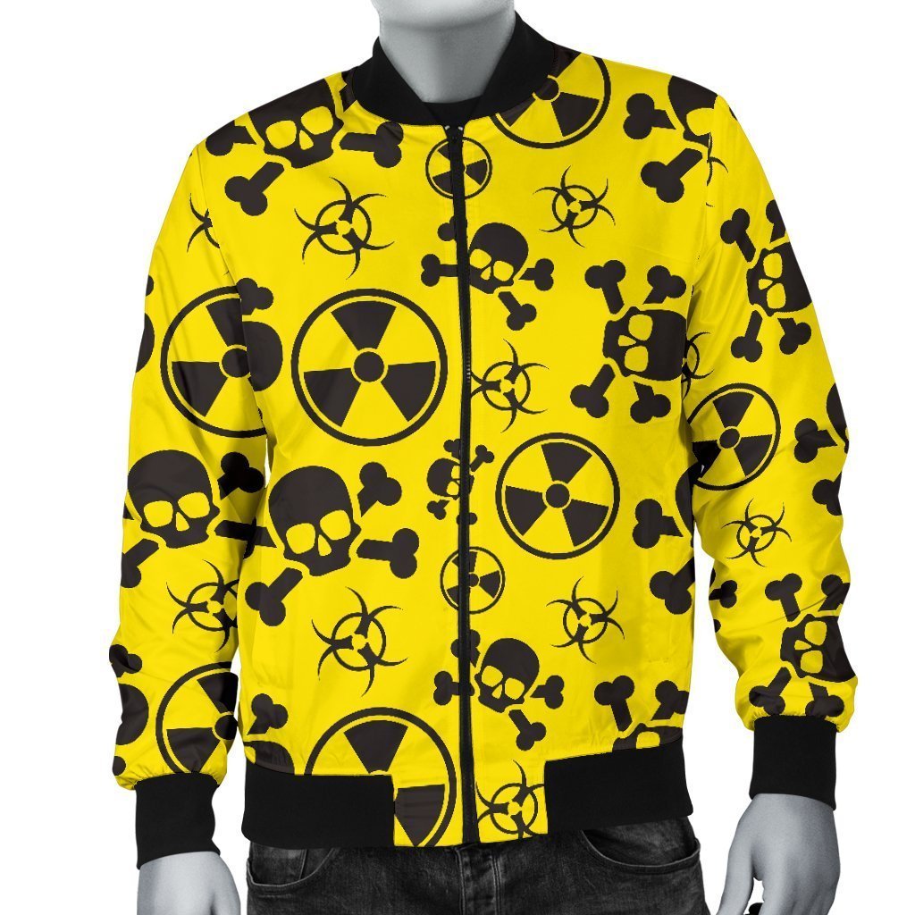 Radiation Print Pattern Men's Bomber Jacket-grizzshop