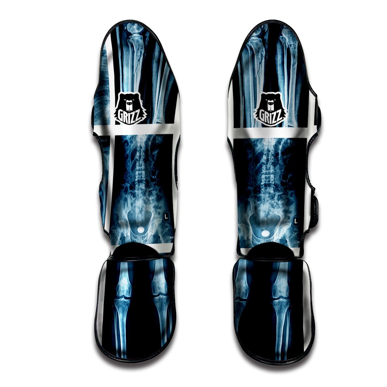 Radiology X-Ray Film Print Muay Thai Shin Guards-grizzshop