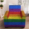 Rainbow Brick Wall LGBT Pride Print Armchair Slipcover-grizzshop