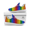 Rainbow Brick Wall LGBT Pride Print White Athletic Shoes-grizzshop