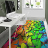 Rainbow Butterfly Print Floor Mat-grizzshop