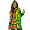 Rainbow Butterfly Print Hoodie Dress-grizzshop