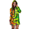 Rainbow Butterfly Print Hoodie Dress-grizzshop