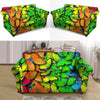 Rainbow Butterfly Print Loveseat Cover-grizzshop