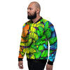 Rainbow Butterfly Print Men's Bomber Jacket-grizzshop