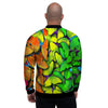 Rainbow Butterfly Print Men's Bomber Jacket-grizzshop