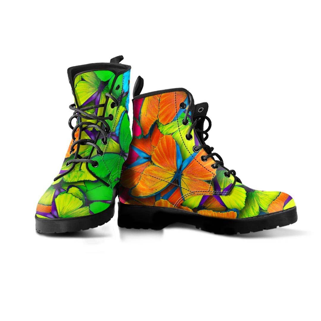 Rainbow Butterfly Print Men's Boots-grizzshop