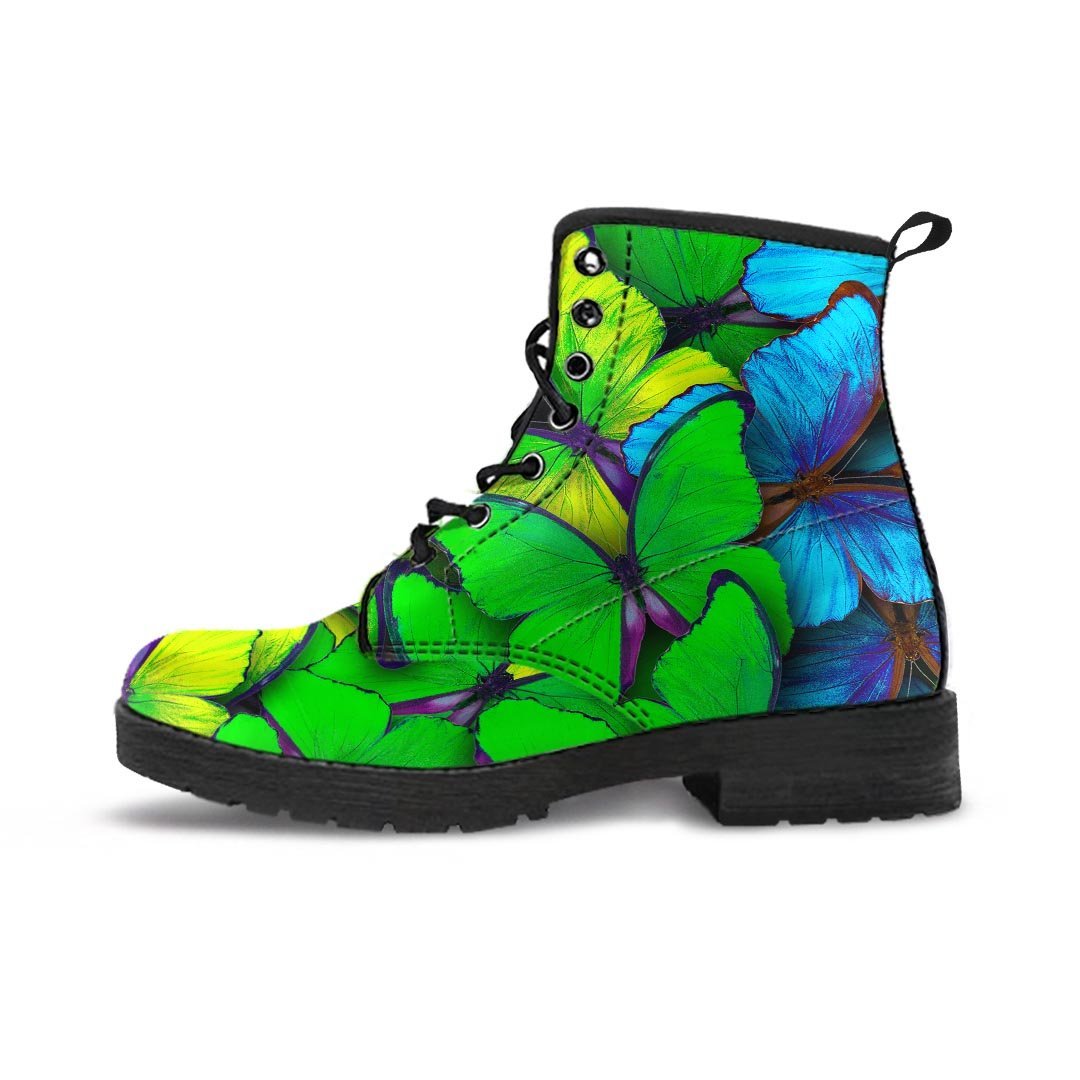 Rainbow Butterfly Print Men's Boots-grizzshop