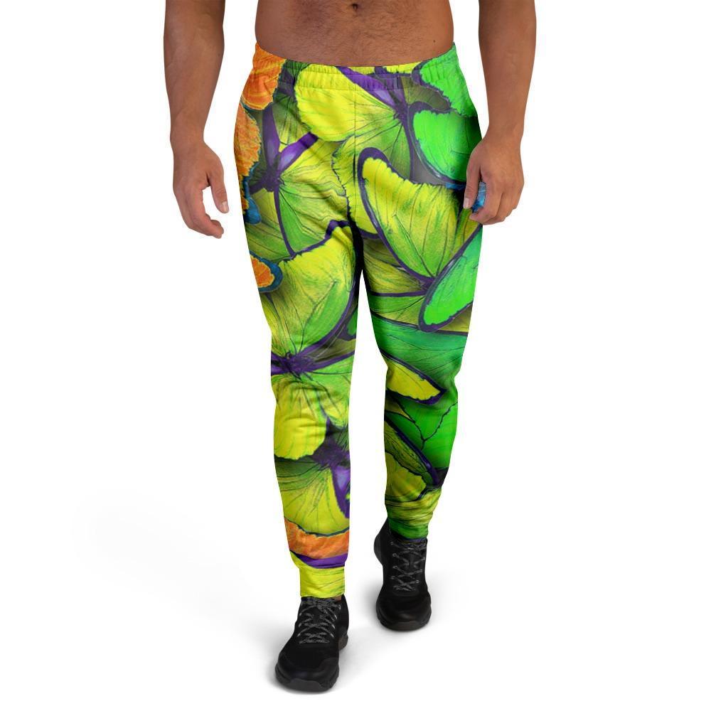 Rainbow Butterfly Print Men's Joggers-grizzshop