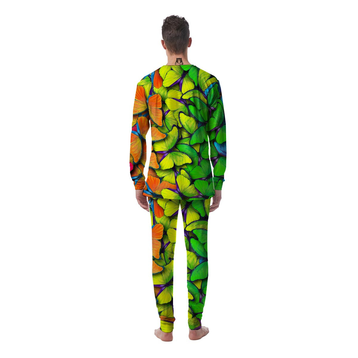 Rainbow Butterfly Print Men's Pajamas-grizzshop