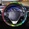 Rainbow Butterfly Print Steering Wheel Cover-grizzshop