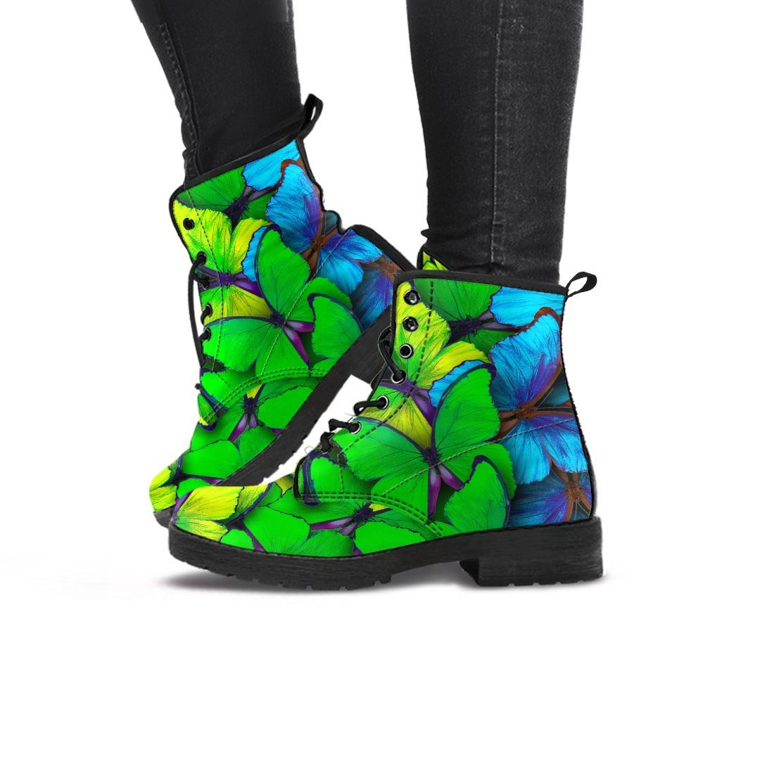 Rainbow Butterfly Print Women's Boots-grizzshop