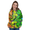 Rainbow Butterfly Print Women's Hoodie-grizzshop