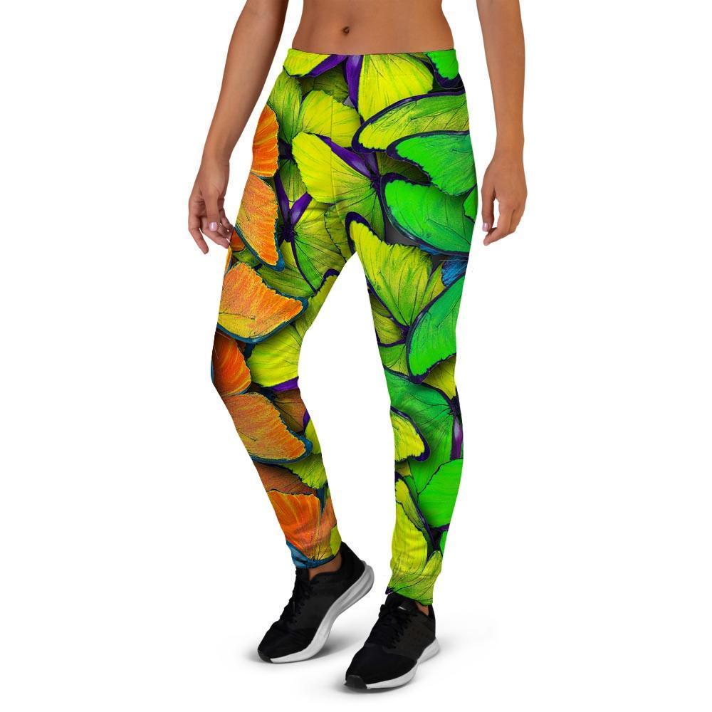 Rainbow Butterfly Print Women's Joggers-grizzshop