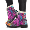 Rainbow Cheetah Leopard Pattern Print Comfy Winter Boots-grizzshop