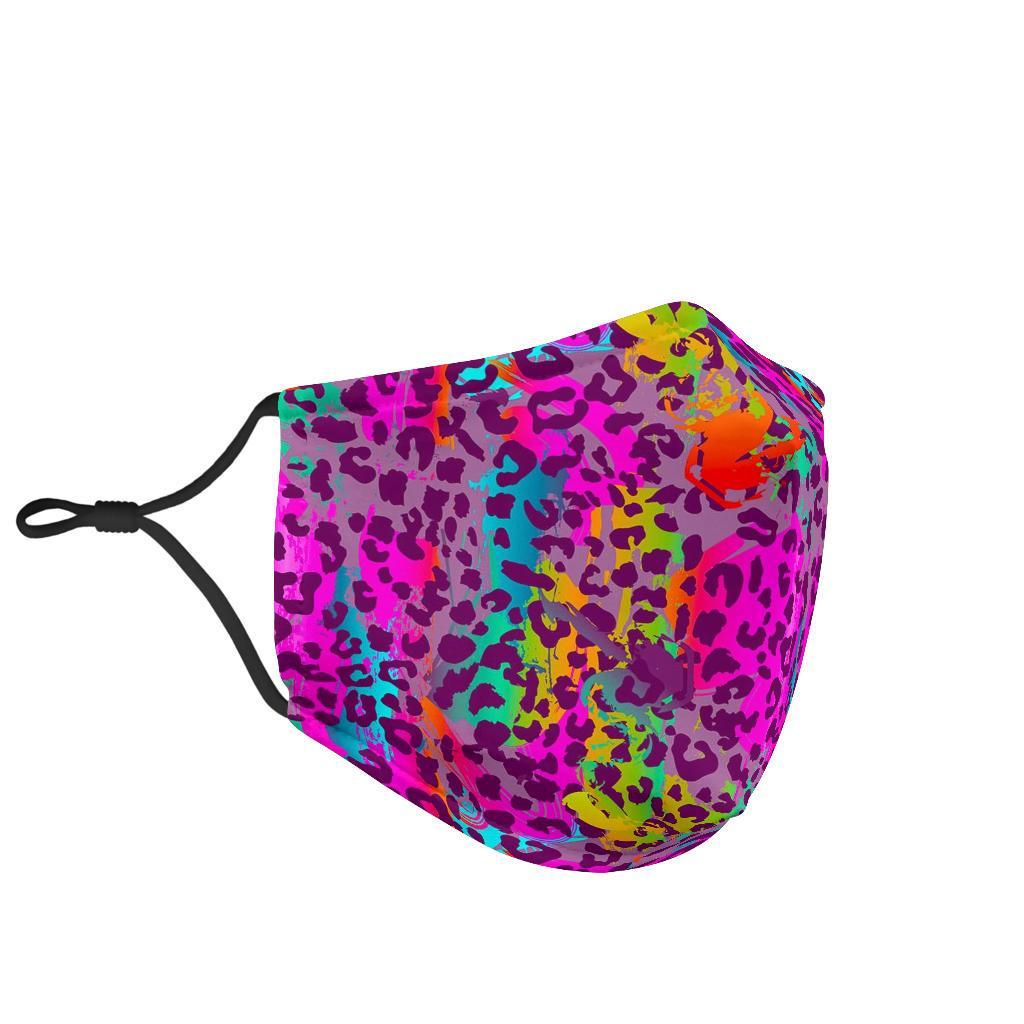 Rainbow Cheetah Leopard Pattern Print Face Mask-grizzshop