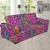 Rainbow Cheetah Leopard Pattern Print Sofa Covers-grizzshop