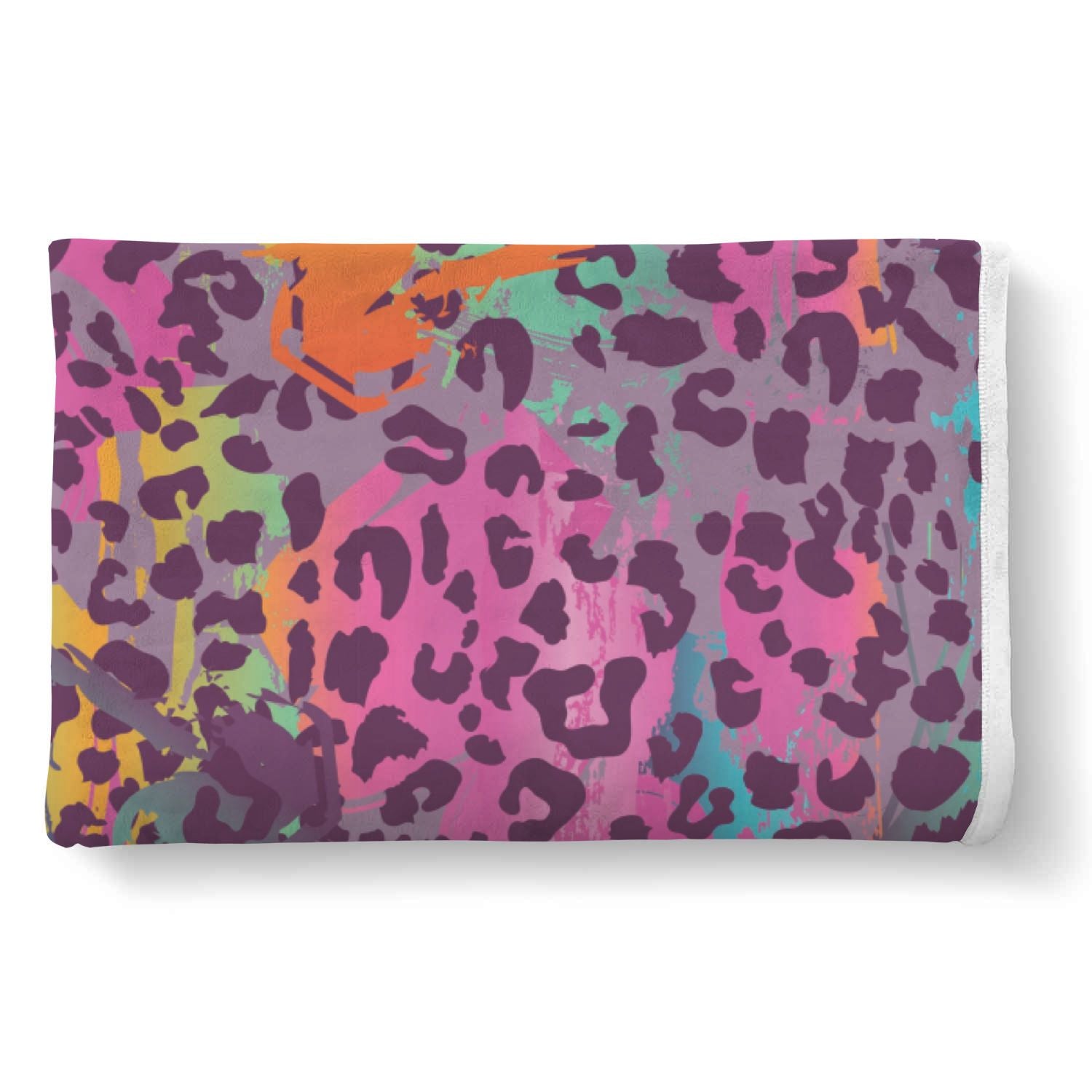 Rainbow Cheetah Leopard Pattern Print Throw Blanket-grizzshop