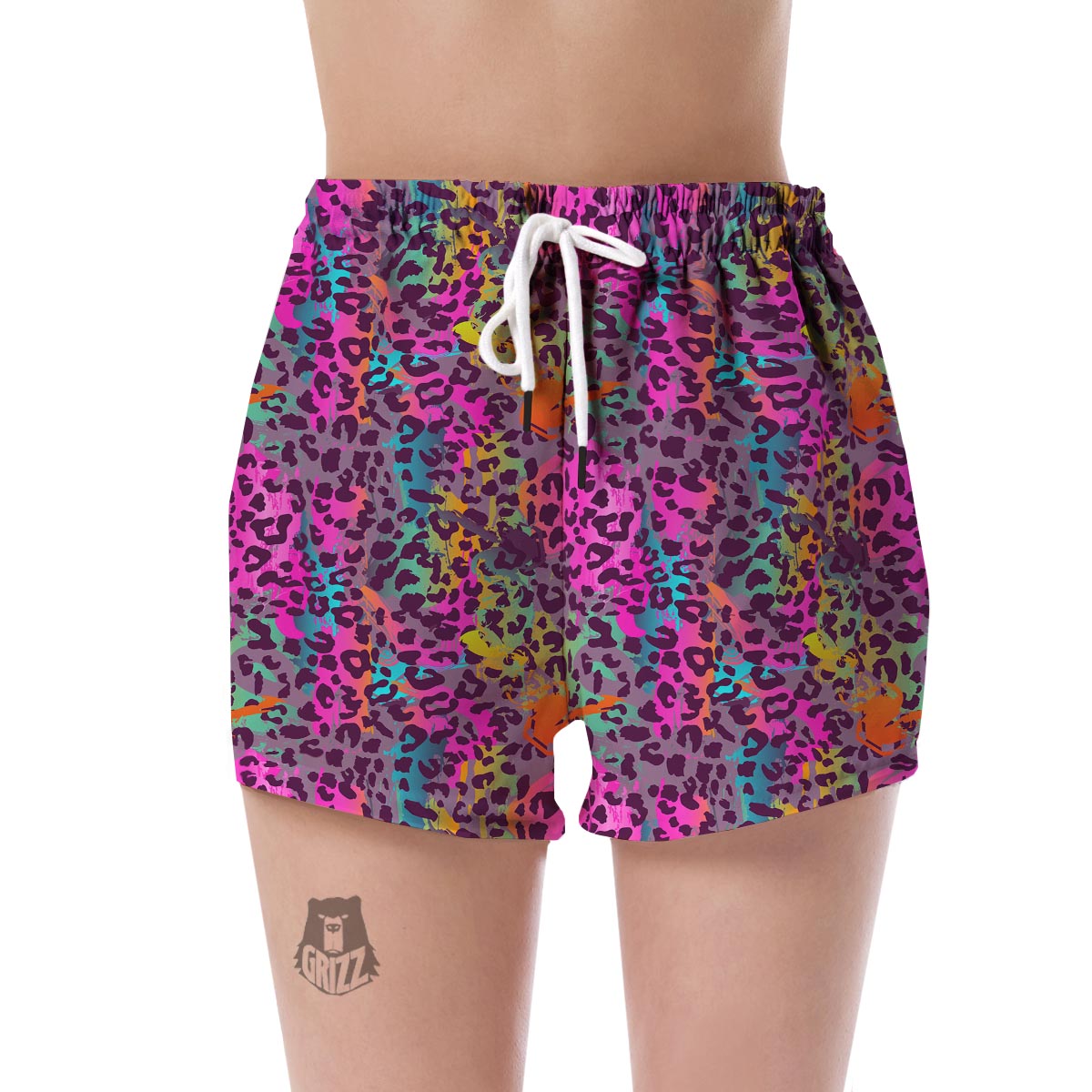Rainbow Cheetah Leopard Pattern Print Women's Shorts-grizzshop