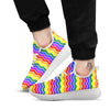 Rainbow Chevron LGBT Pride Print Pattern White Athletic Shoes-grizzshop