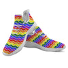 Rainbow Chevron LGBT Pride Print Pattern White Athletic Shoes-grizzshop