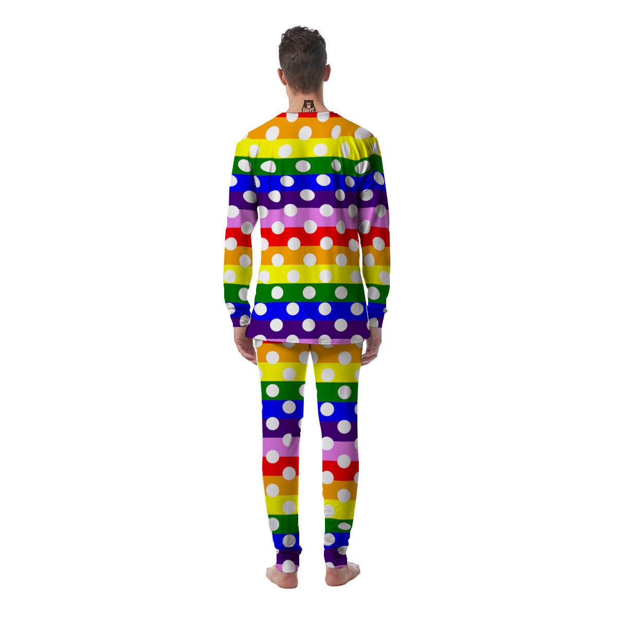 Rainbow Color LGBT Polka Dot Print Pattern Men's Pajamas-grizzshop