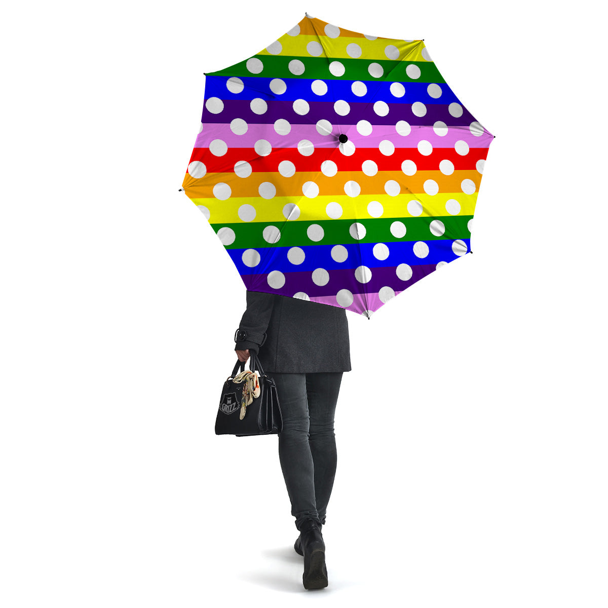 Rainbow Color LGBT Polka Dot Print Pattern Umbrella-grizzshop