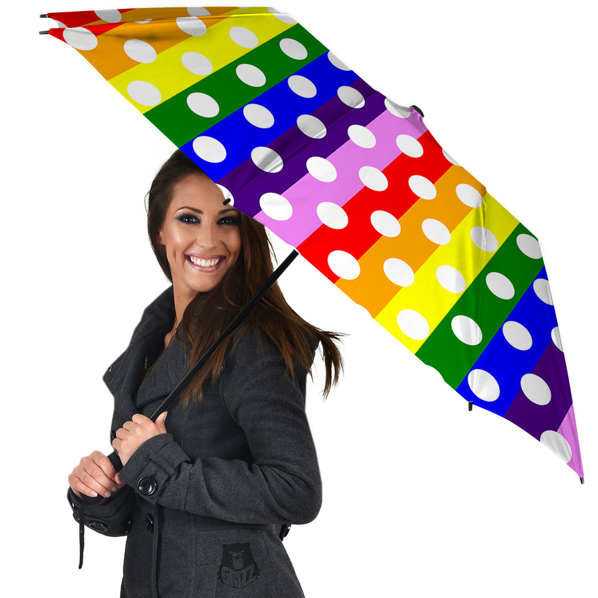 Rainbow Color LGBT Polka Dot Print Pattern Umbrella-grizzshop