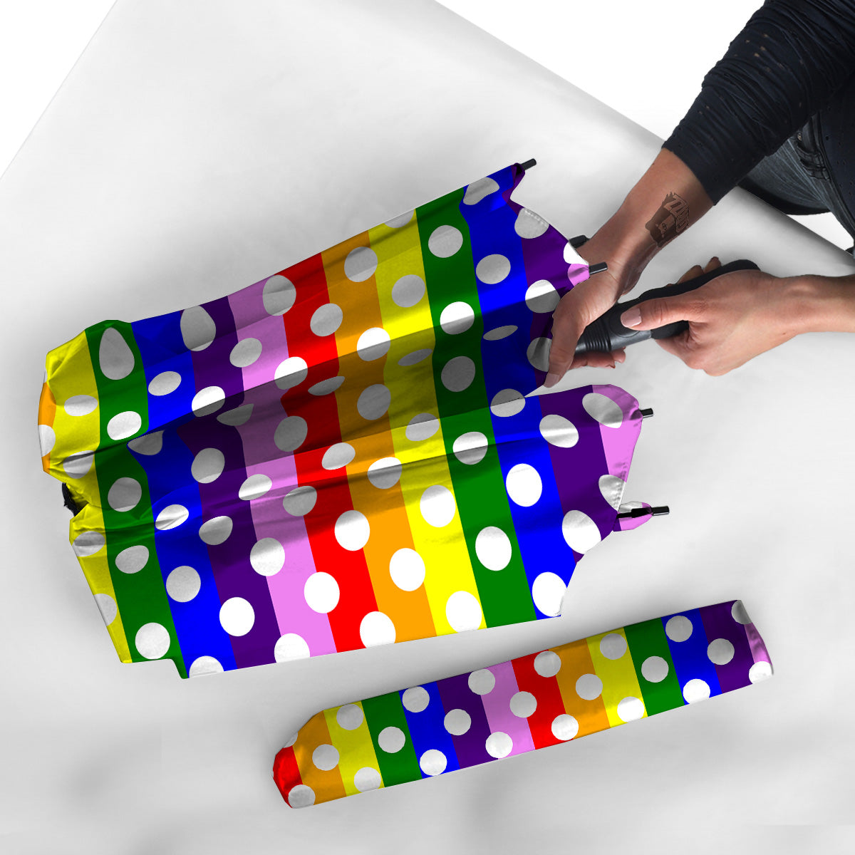 Rainbow Color LGBT Polka Dot Print Pattern Umbrella-grizzshop