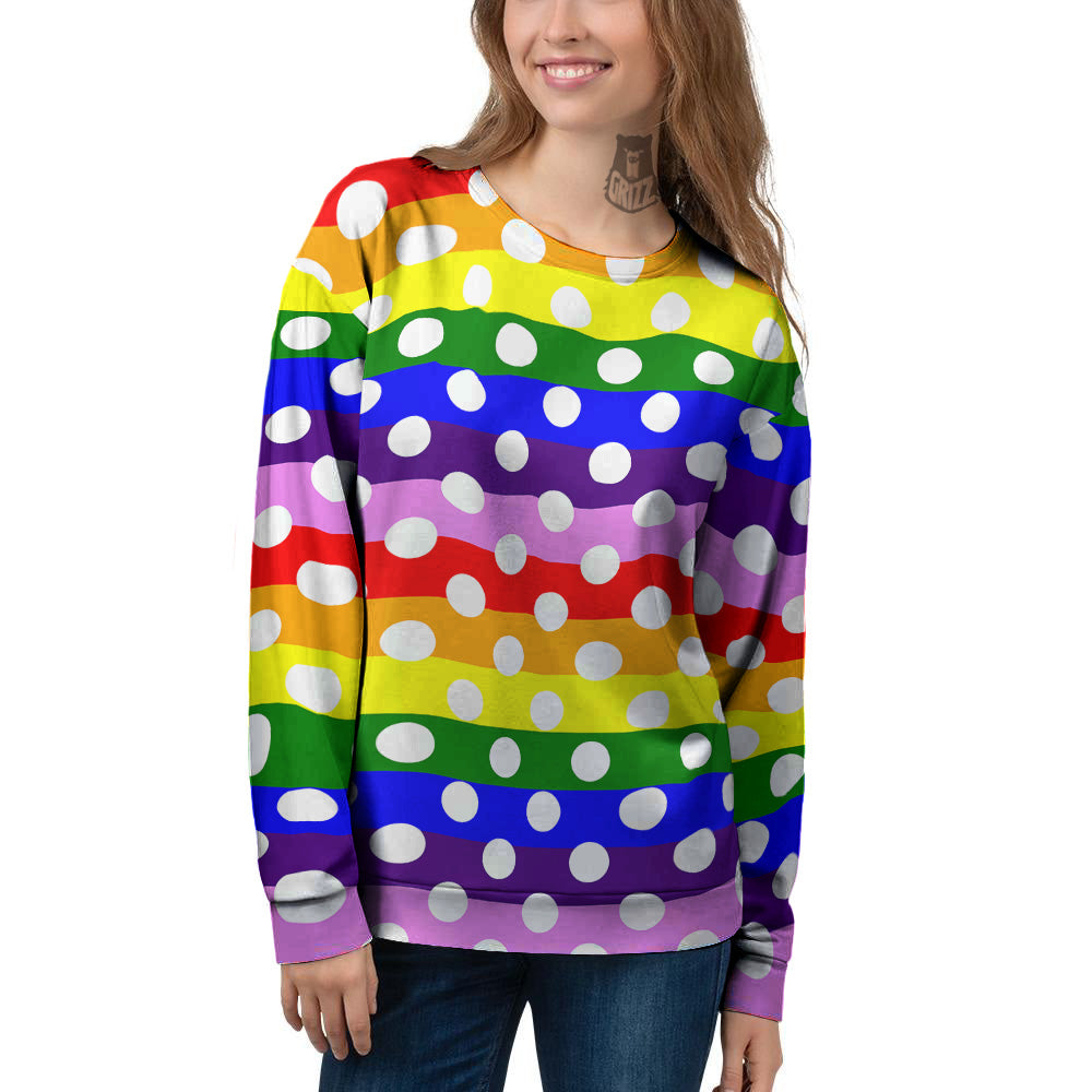 Rainbow Color LGBT Polka Dot Print Pattern Women s Sweatshirt