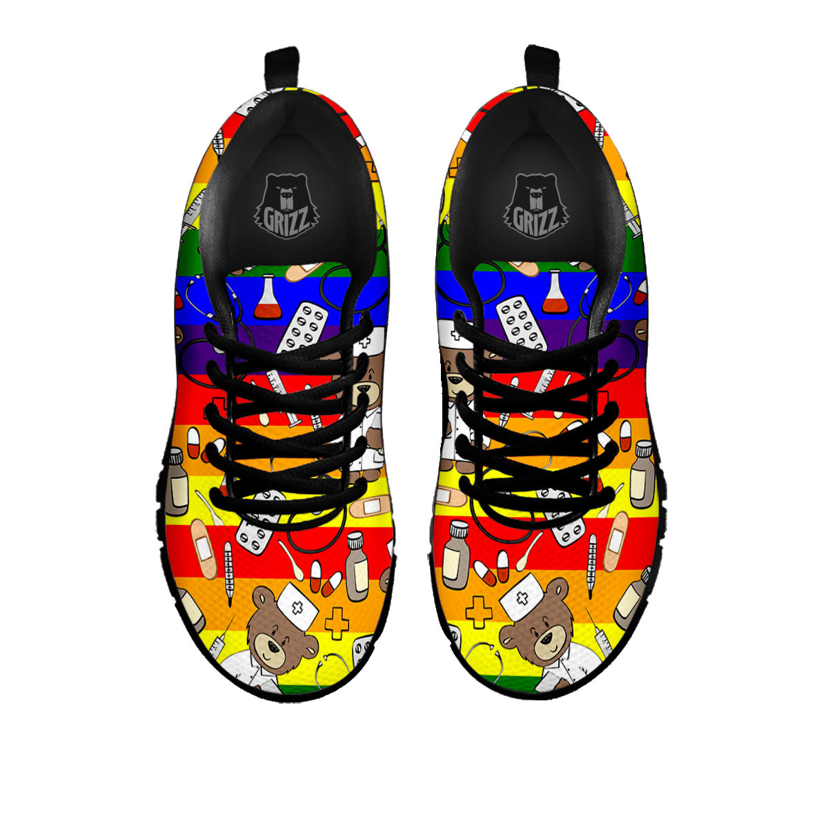 Rainbow Color LGBT Teddy Bear Nurse - Sneakers-grizzshop