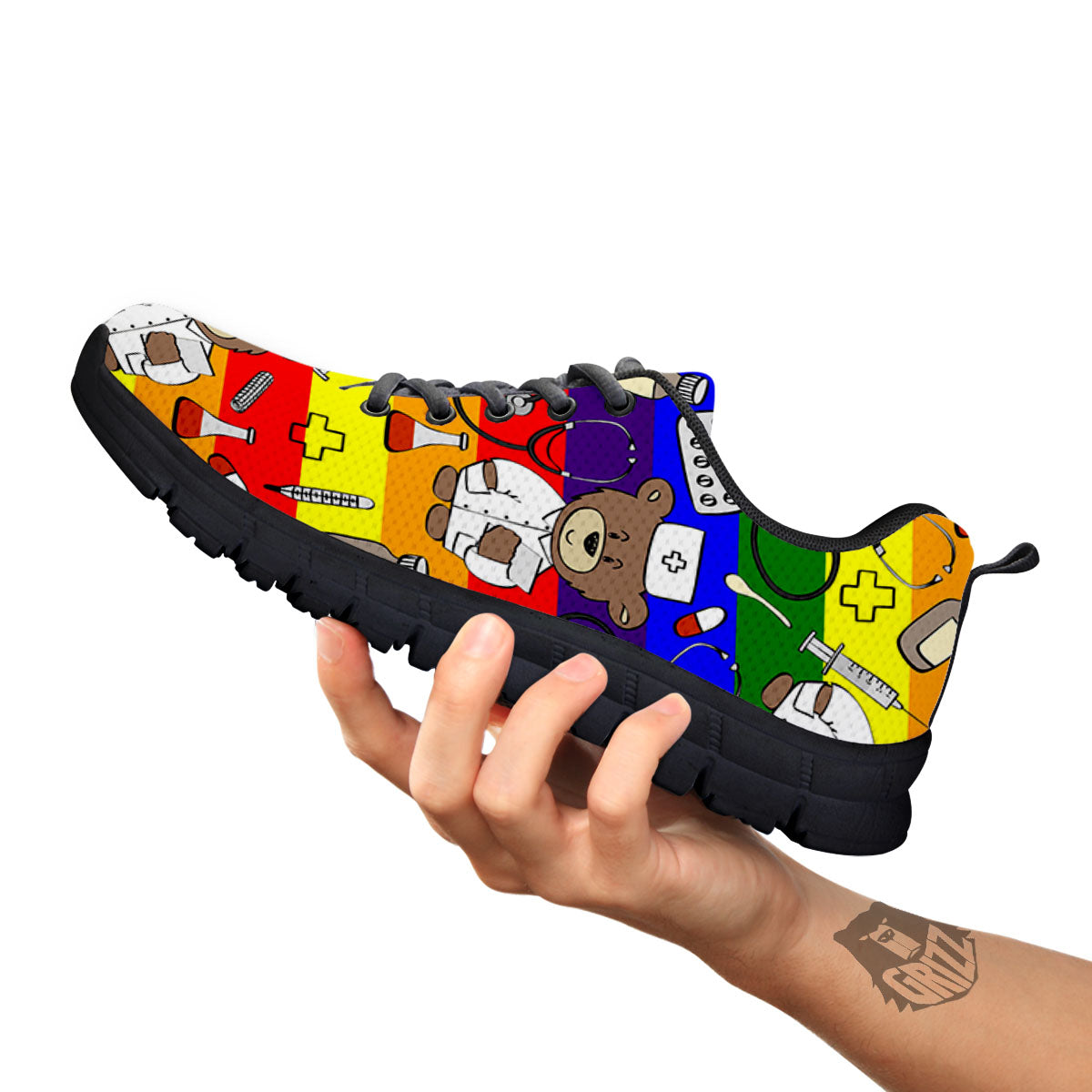 Rainbow Color LGBT Teddy Bear Nurse - Sneakers-grizzshop