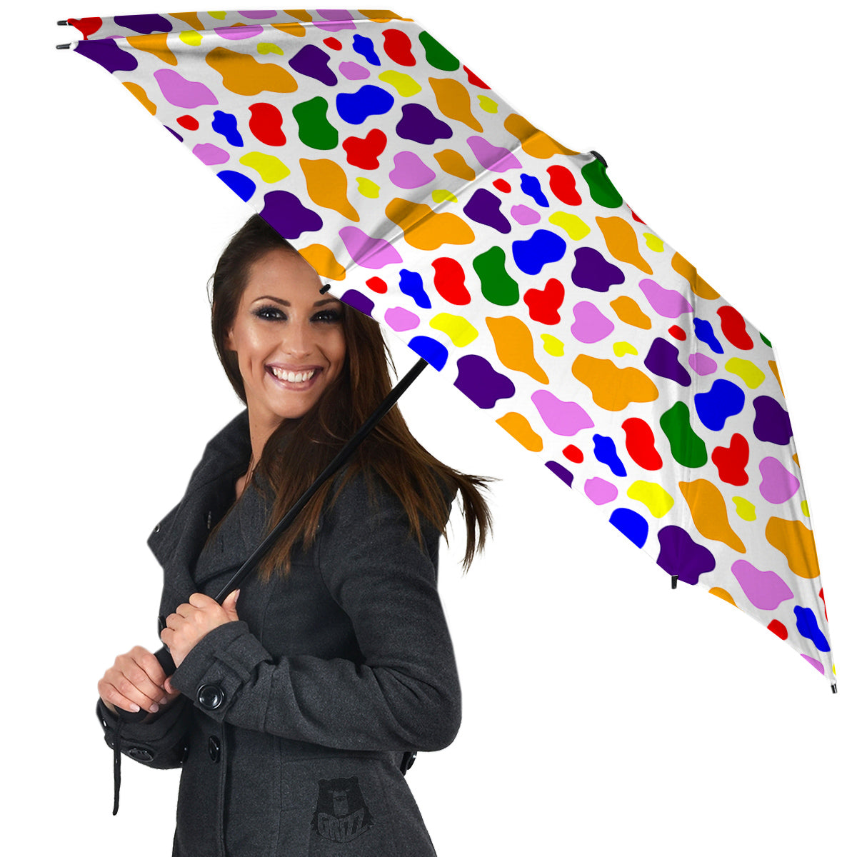 Rainbow Cow Print Pattern Umbrella-grizzshop