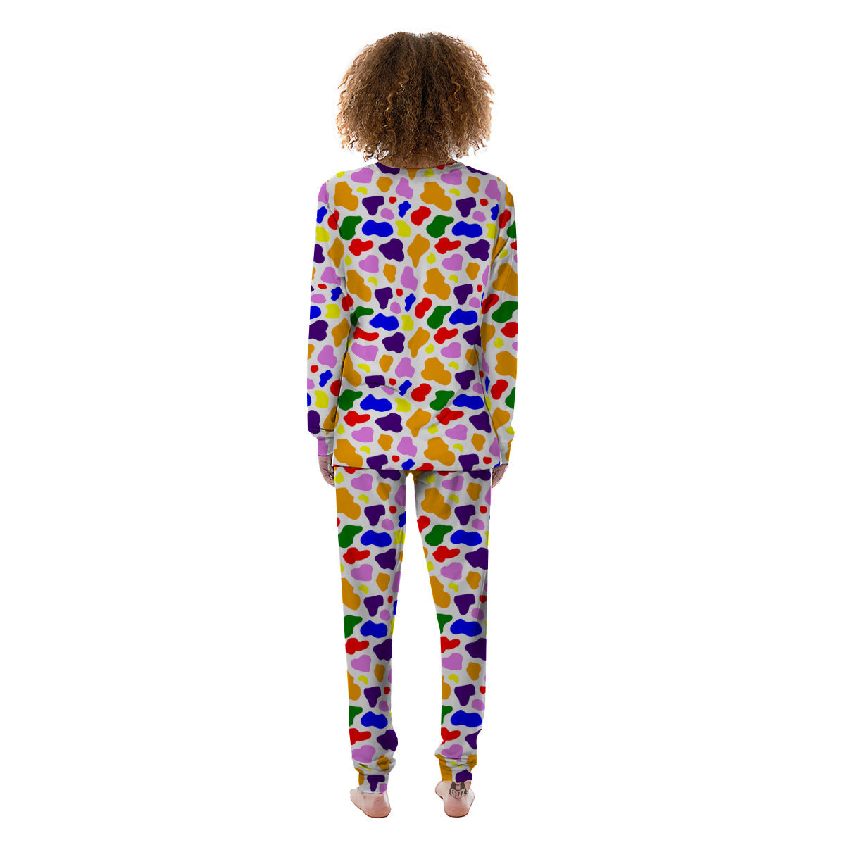 Rainbow Cow Print Pattern Women's Pajamas-grizzshop