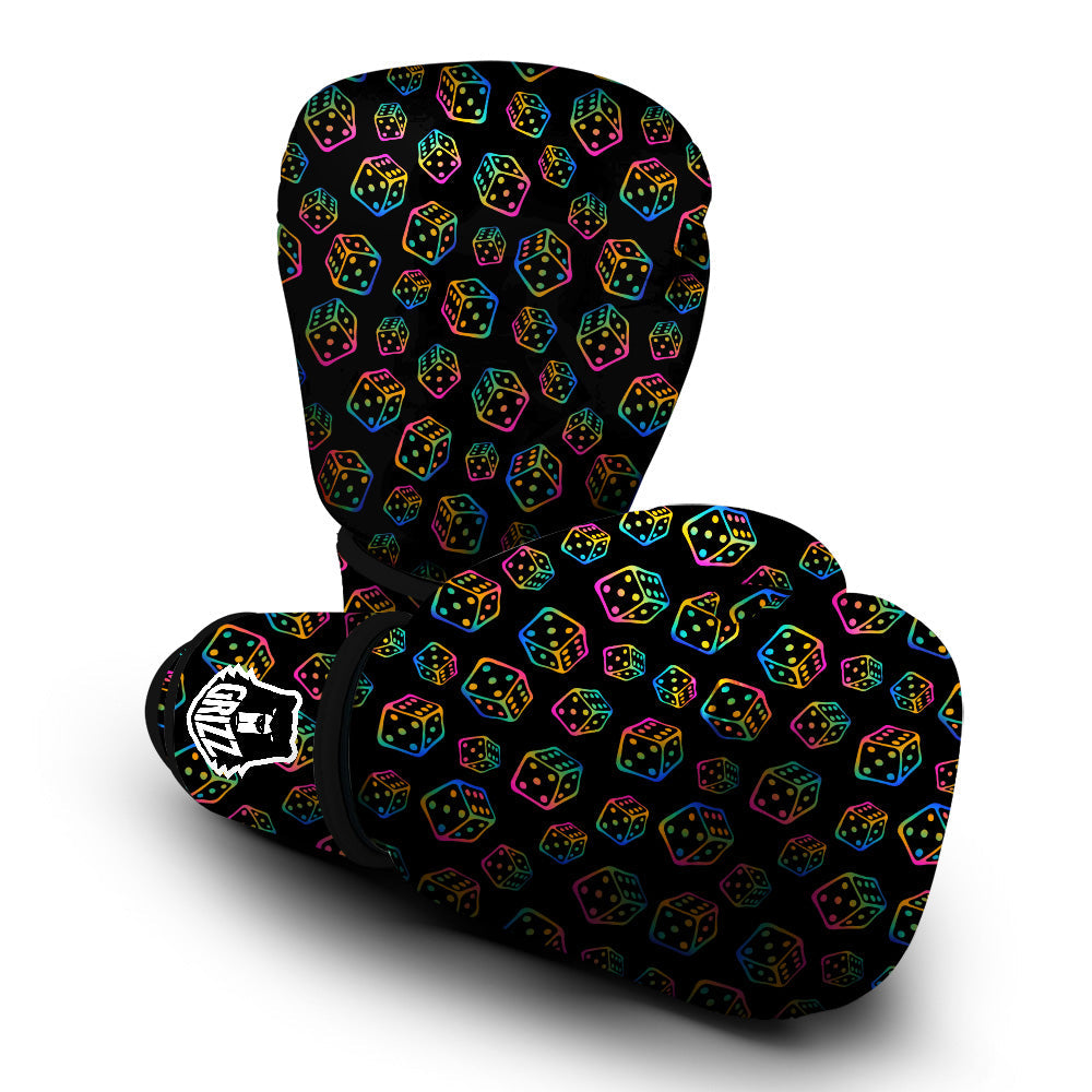 Rainbow Dice Print Pattern Boxing Gloves-grizzshop