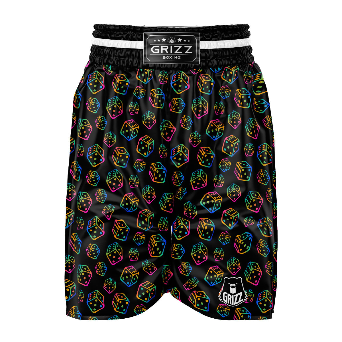 Rainbow Dice Print Pattern Boxing Shorts-grizzshop