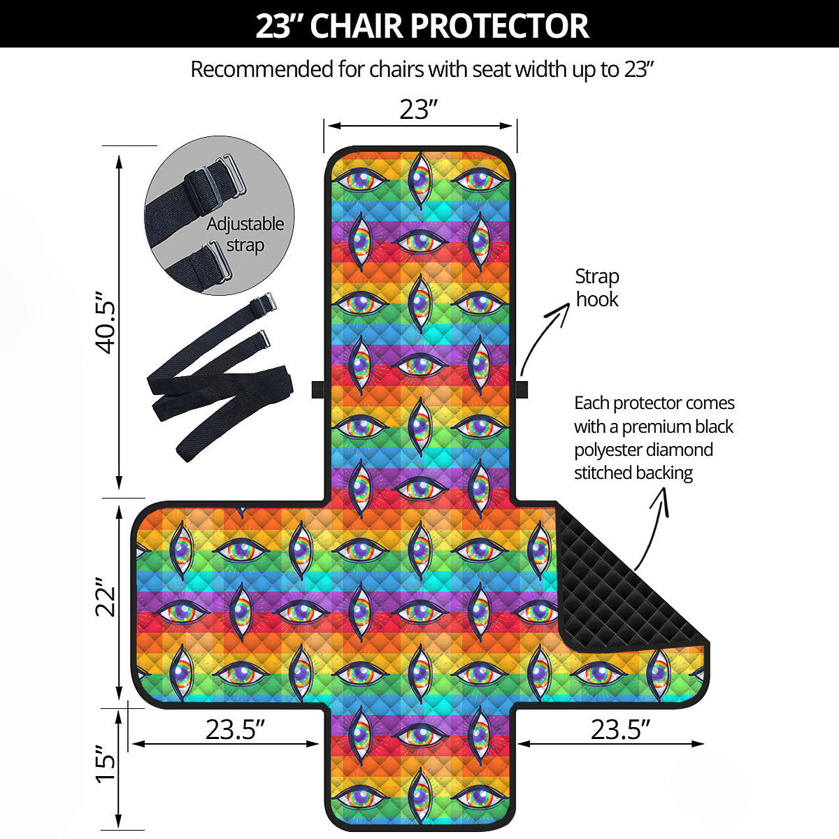 Rainbow Eyes LGBT Pride Print Pattern Armchair Protector-grizzshop