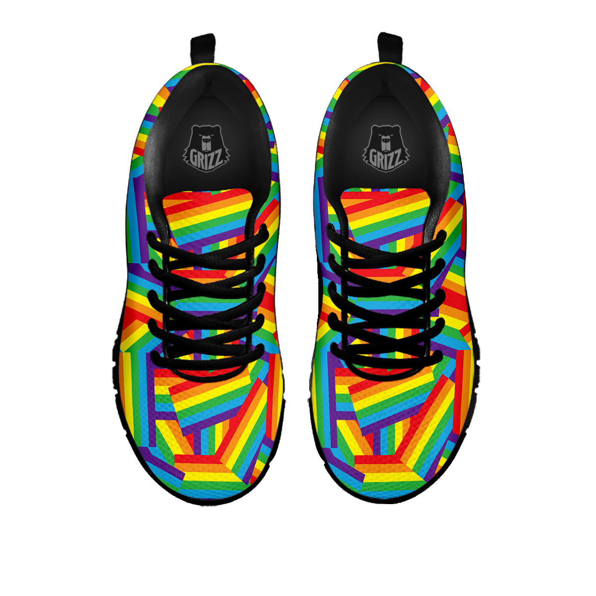 Rainbow Flag LGBT Pride Pattern Black Sneaker-grizzshop