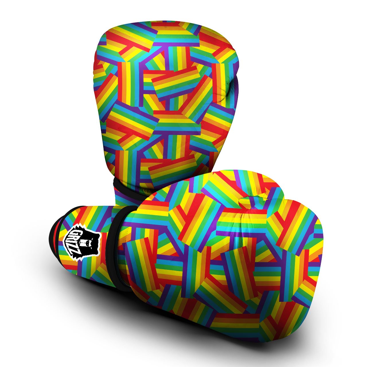 Rainbow Flag LGBT Pride Pattern Boxing Gloves-grizzshop