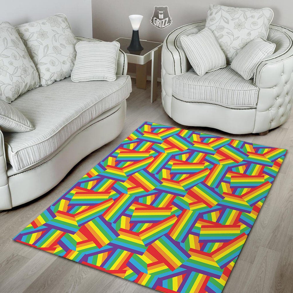 Rainbow Flag LGBT Pride Pattern Floor Mat-grizzshop