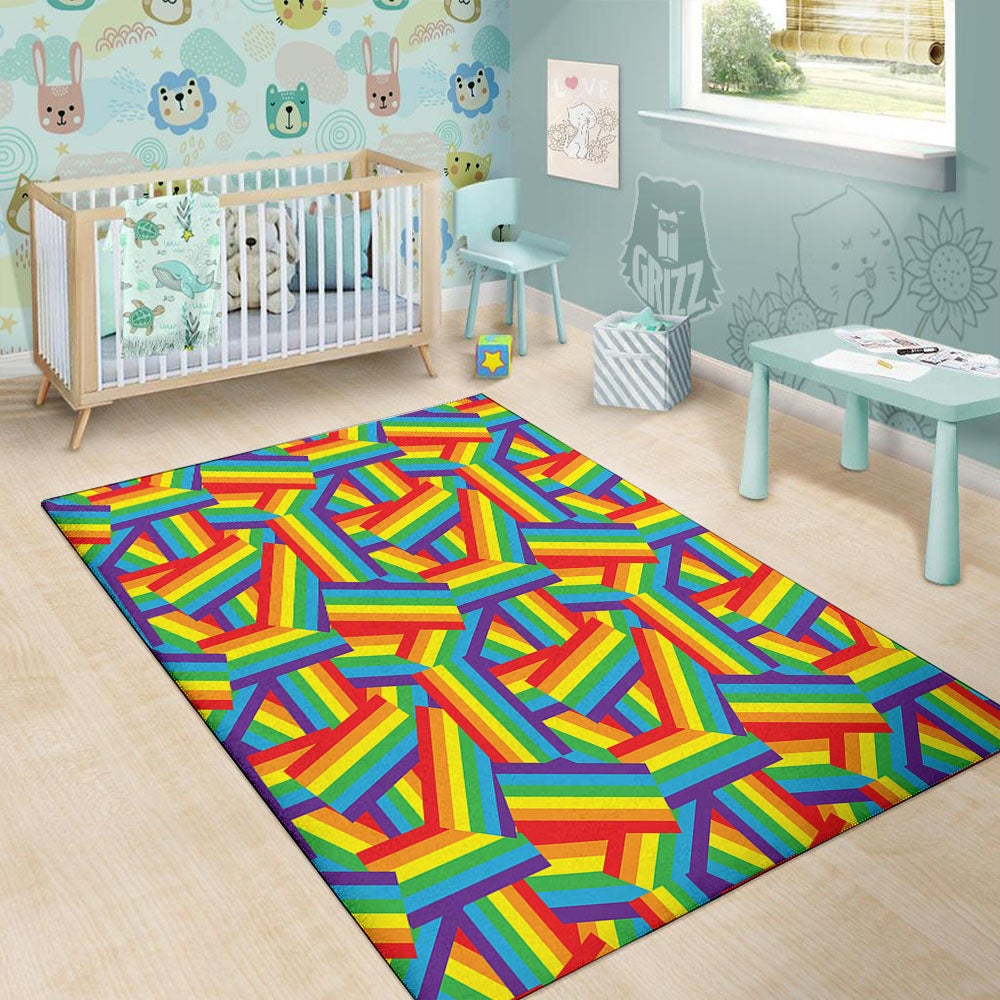 Rainbow Flag LGBT Pride Pattern Floor Mat-grizzshop