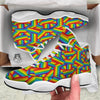 Rainbow Flag LGBT Pride Pattern White Basketball Shoes-grizzshop