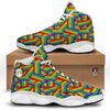 Rainbow Flag LGBT Pride Pattern White Basketball Shoes-grizzshop